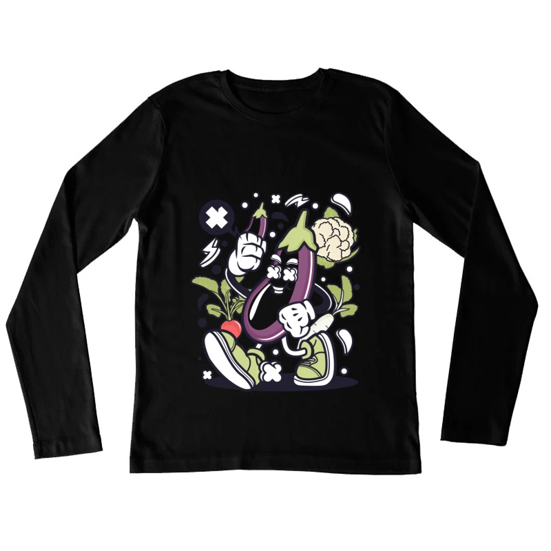 Légumes amusants et énergétiques Femme Manches Longues T-Shirt