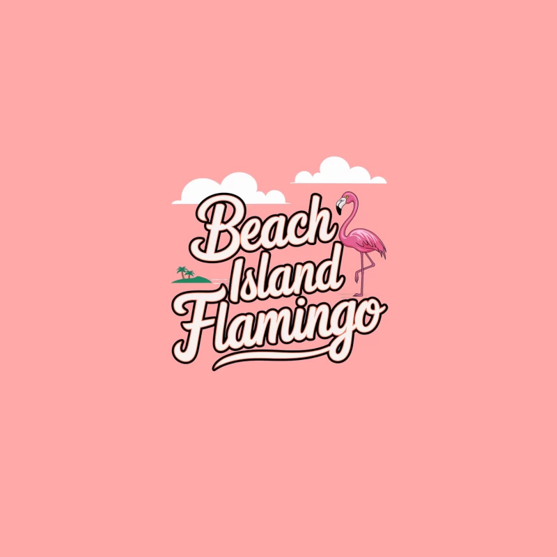 Tropical Beach Island Flamingo Logo Design iPhone Case