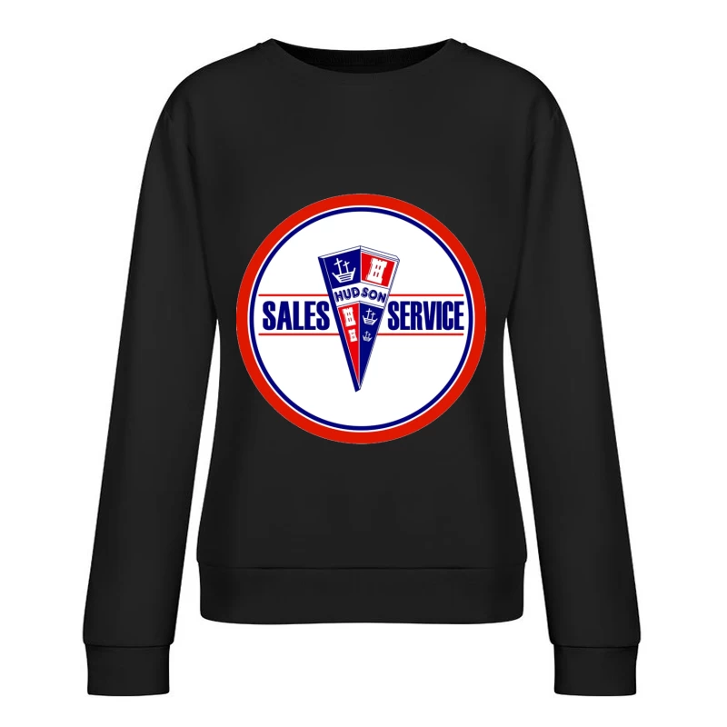 Vintage Hudson Automotive Sales & Service Dealership Logo Female Pullover Sweatshirt