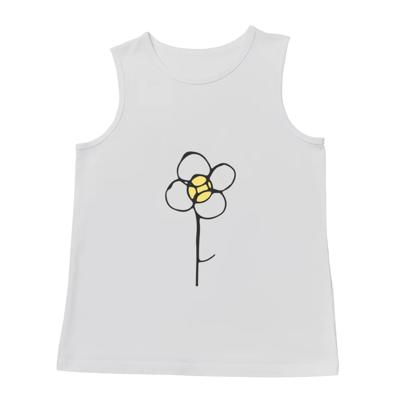 Fleur stylisée en noir et jaune Homme Débardeur