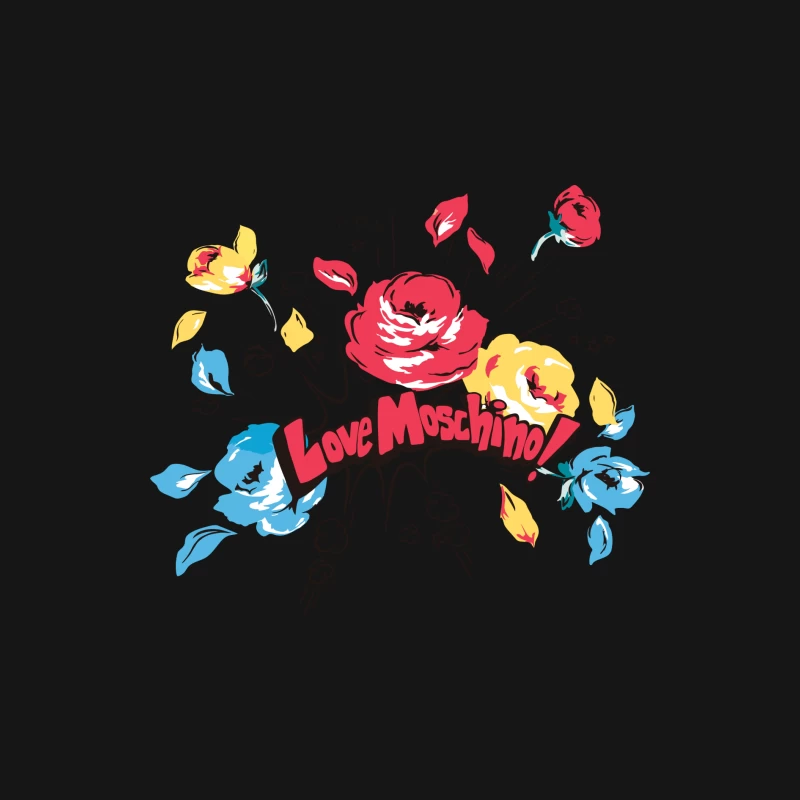 Blumendesign von Love Moschino Herren Langarm T-Shirt