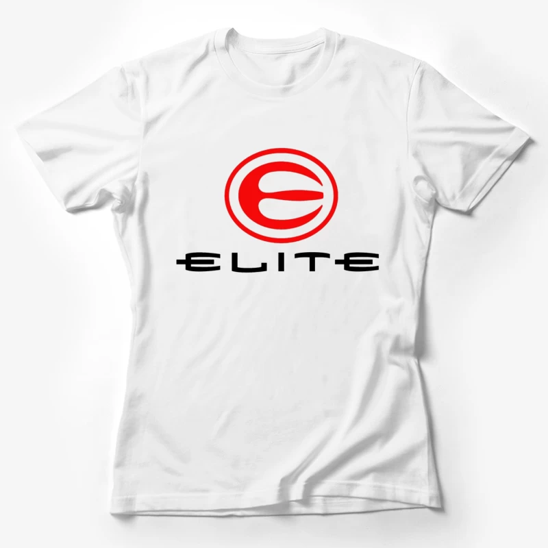 Elite Sports Brand Red and White Minimal Logo Female T-Shirt