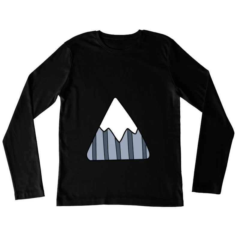 Montagne stylisée avec neige Femme Manches Longues T-Shirt