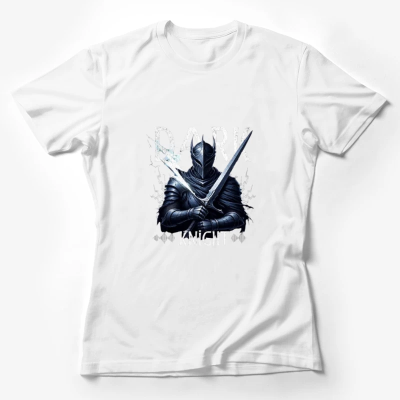 Dark Knight with Ancient Blade - Fantasy Warrior Illustration Female T-Shirt