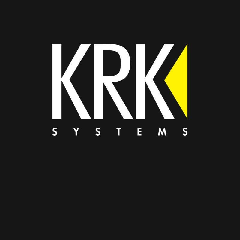 KRK Systems Minimalist Logo Design with Yellow Accent Female T-Shirt