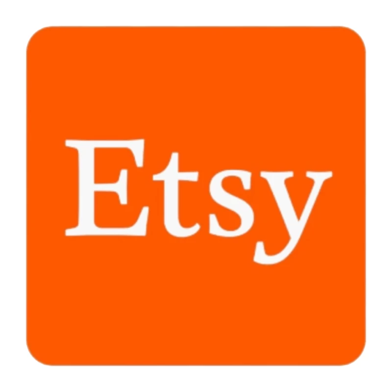 Etsy Official Logo - Orange Square E-commerce Marketplace Icon Pin