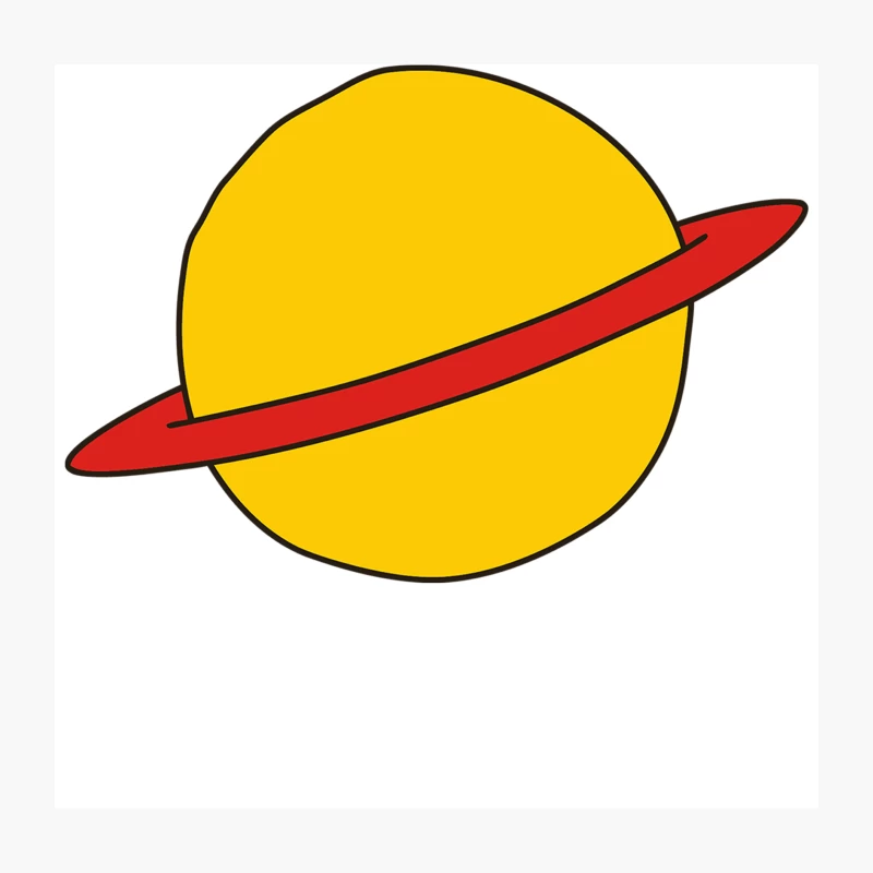 Cartoon Saturn Planet in Space Throw Pillow