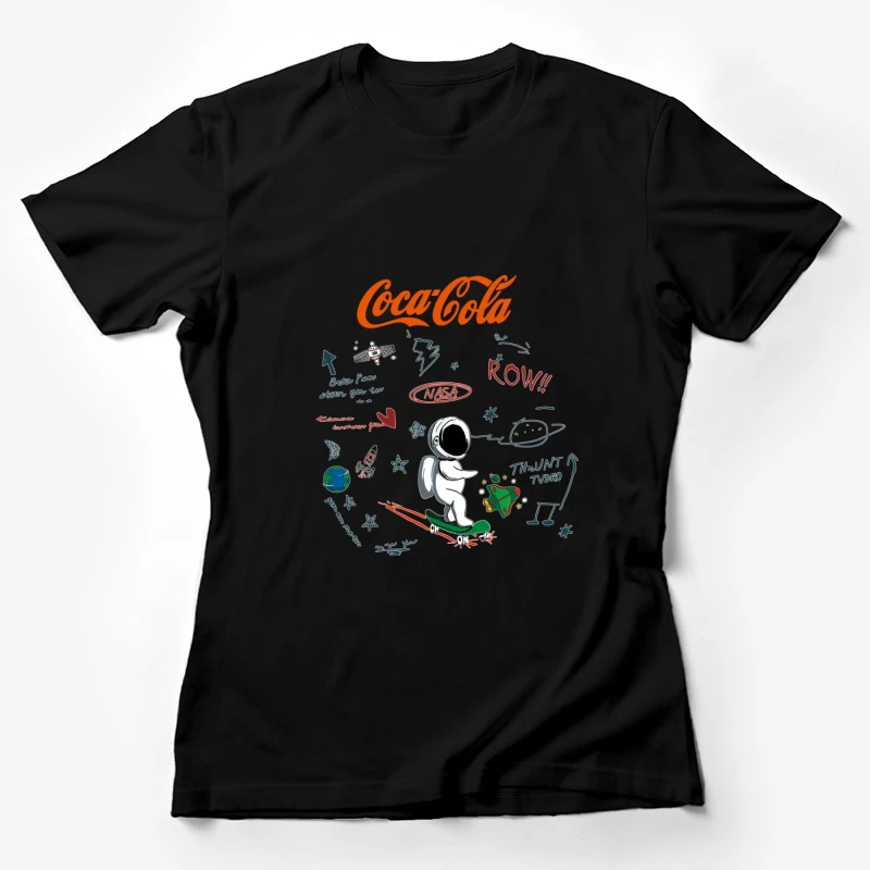 Astro-Skateboarding mit Coca-Cola und NASA Damen T-Shirt