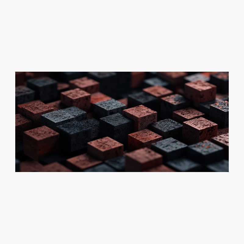 Metallic Element Cubes: A Textured Display of Copper and Iron Coffee Mug