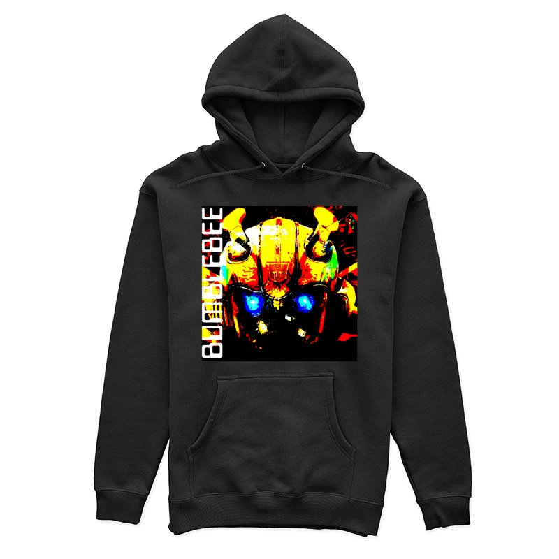 Stylized Bumblebee Autobot Portrait in Vibrant Colors Female Pullover Hoodie