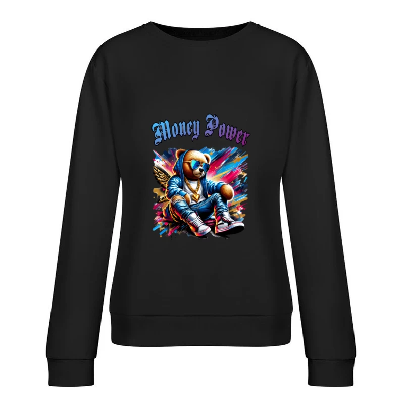 Bär mit Flügeln in urbanem Stil Damen Pullover Sweatshirt