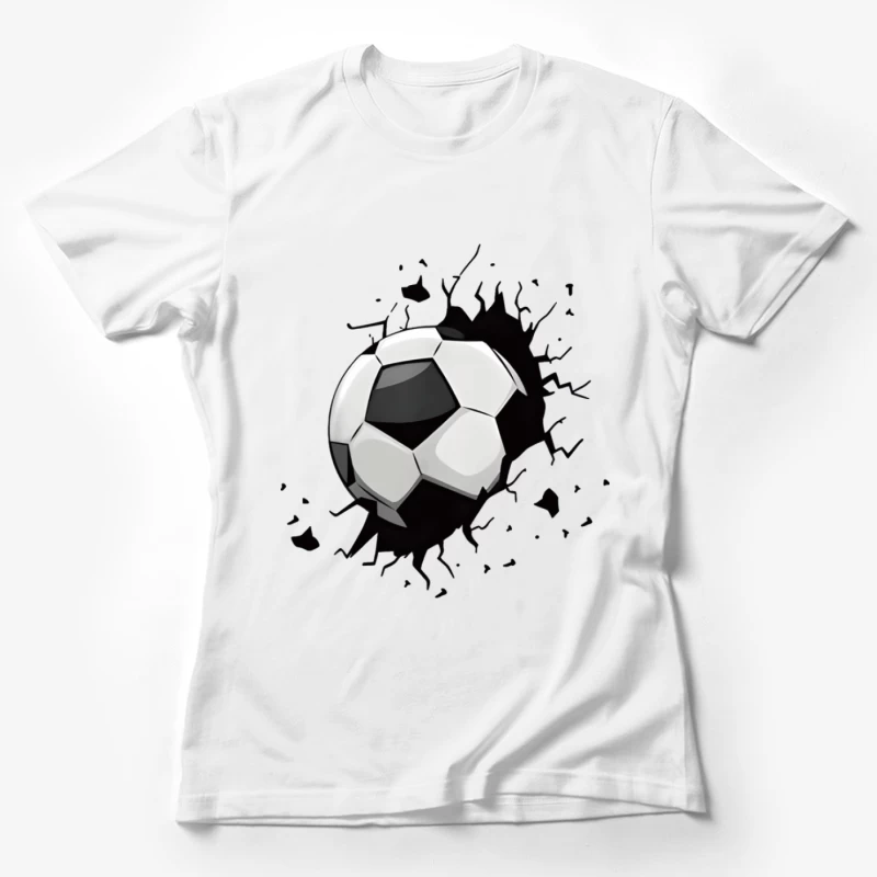 Fußball zerbricht die Wand Damen T-Shirt