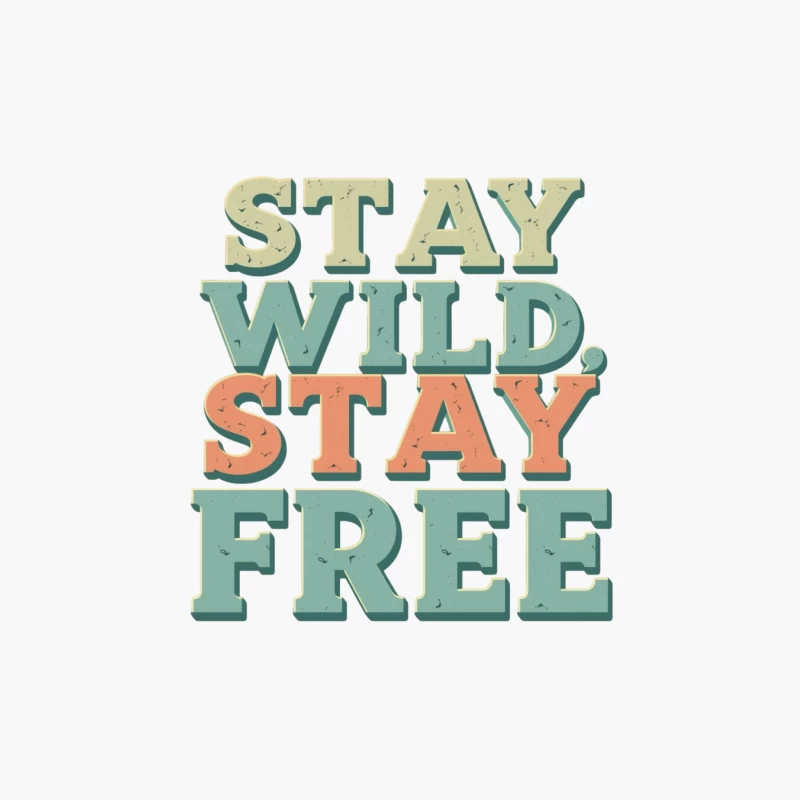 Stay Wild, Stay Free Inspirational Quote Cotton Tote Bag
