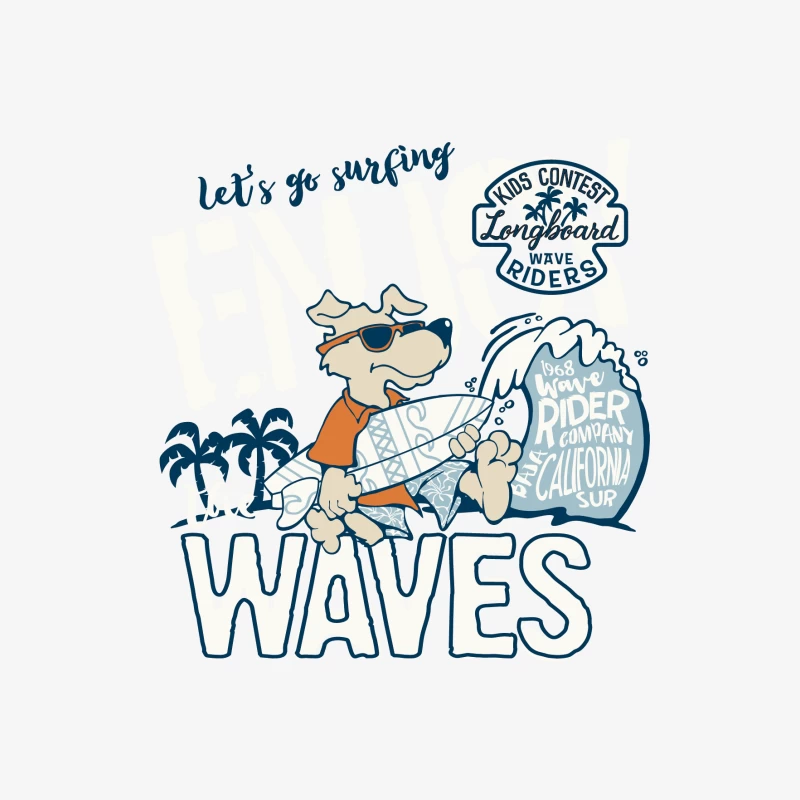 Hund Surfen Wettbewerb Kalifornien 1968 Herren Langarm T-Shirt