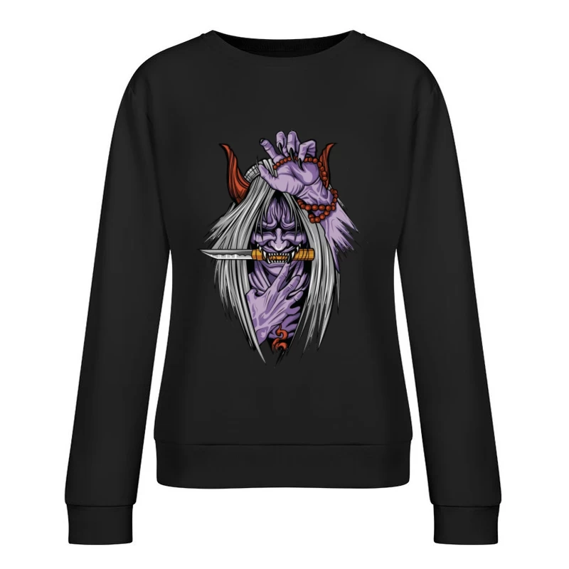Demone minaccioso con spada Felpa pullover Donna