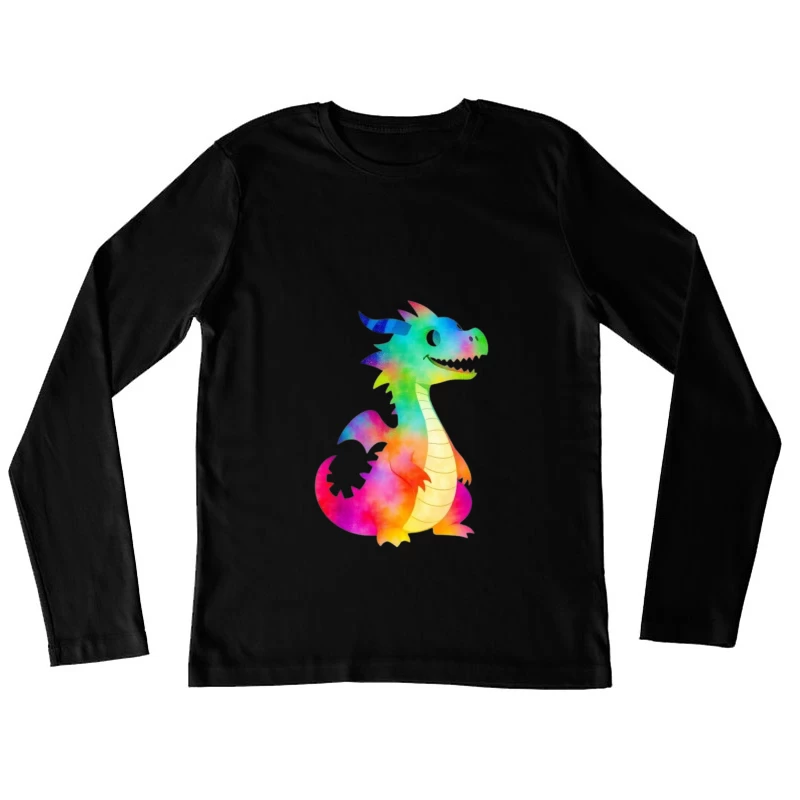 Colorful Cartoon Dragon Character Female Long Sleeve T-Shirt