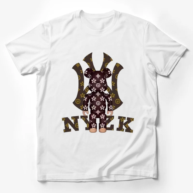 Künstlerisches Bärendesign mit Monogrammmustern Herren T-Shirt