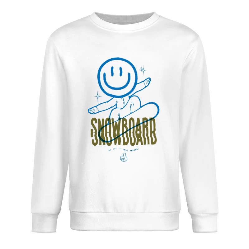 Snowboard-Spaß mit Smiley-Gesicht Herren Pullover Sweatshirt