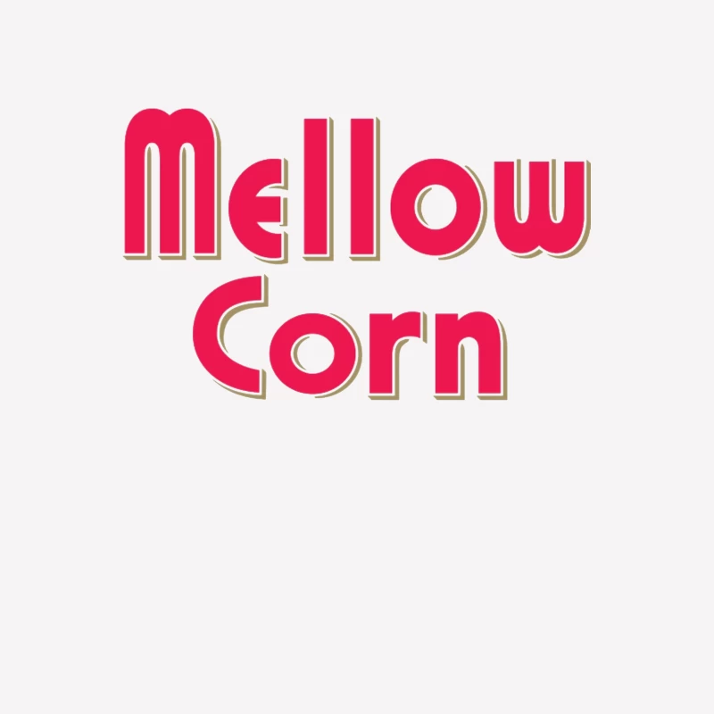 Retro Pink "Mellow Corn" Typography Logo Design Female T-Shirt