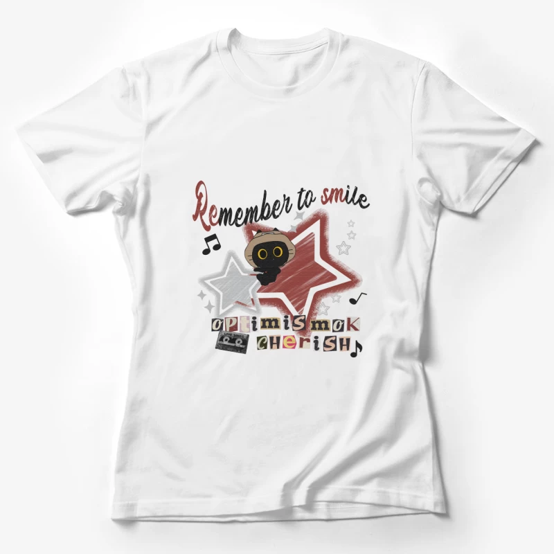 Erinnere dich zu lächeln mit Katzenbegleitung Damen T-Shirt