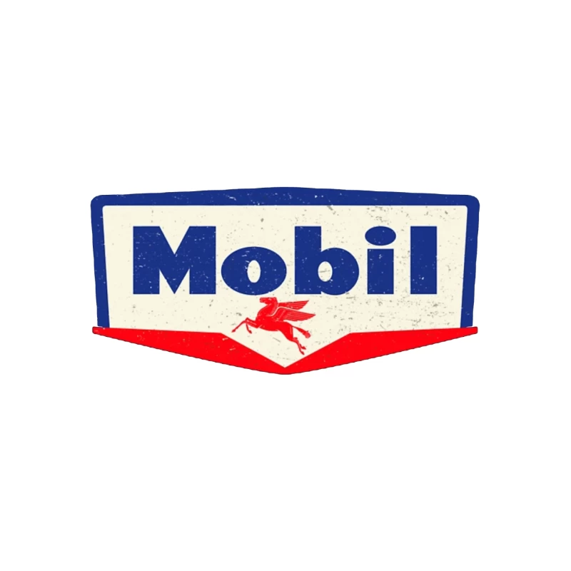 Vintage Mobil Oil Company Logo with Red Pegasus Mouse Pad