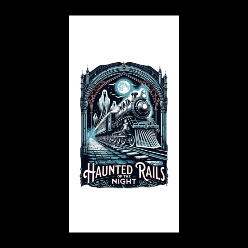 Gothic Haunted Steam Train Under Moonlit Archway iPhone Case