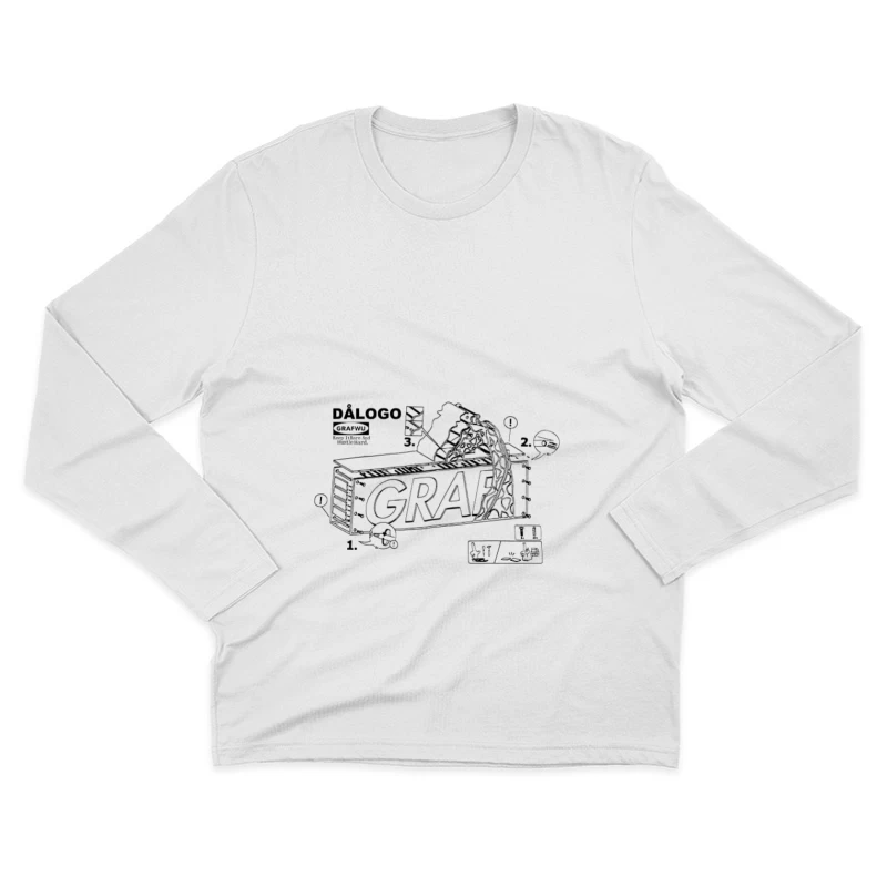 Dialogue de Graffiti avec Illustrations Homme Manches Longues T-Shirt
