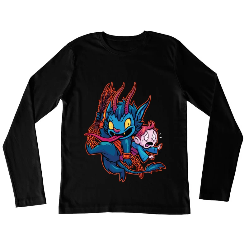 Playful Demon with a Child Female Long Sleeve T-Shirt