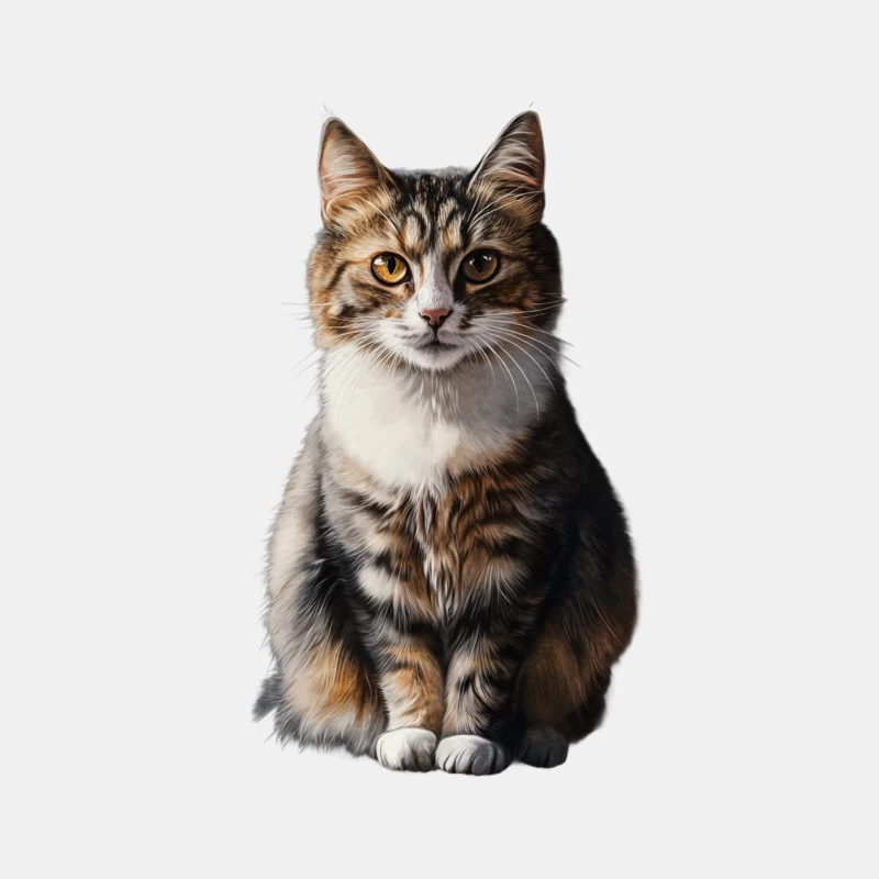Adorable Tabby Cat Portrait: Furry Feline Friend Male Tank Top
