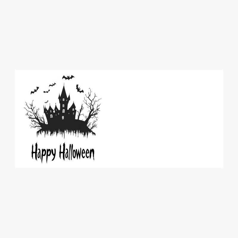 Haunted Halloween Castle Silhouette with Bats Coffee Mug