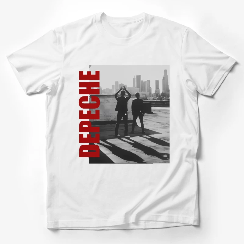 Depeche Mode Silhouettes Against City Skyline Male T-Shirt