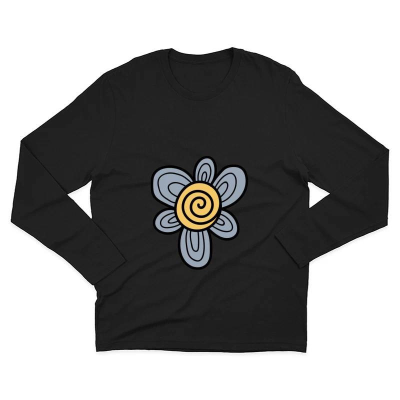 Fleur abstraite avec centre en spirale Homme Manches Longues T-Shirt