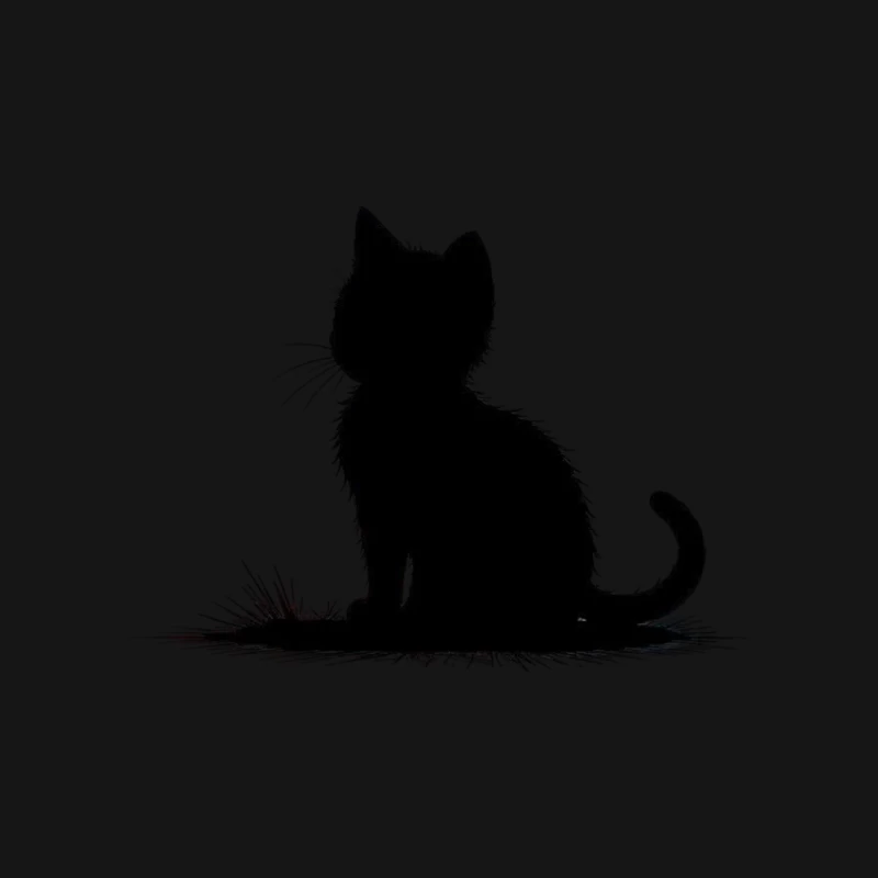 Minimalist Black Cat Silhouette Art Mouse Pad