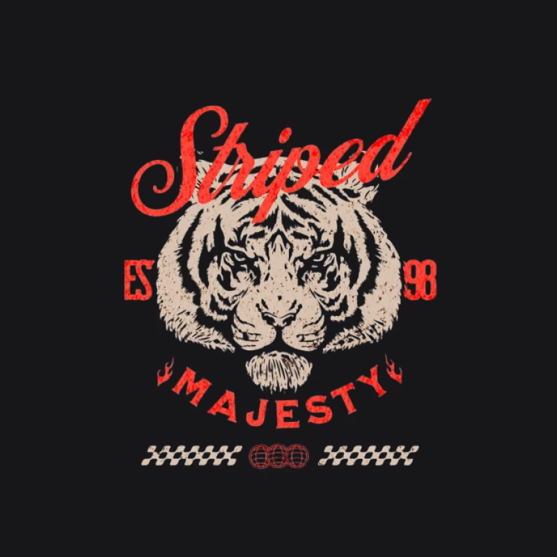 Tigre brodé avec inscription 'Striped Majesty' Femme Sweat à capuche