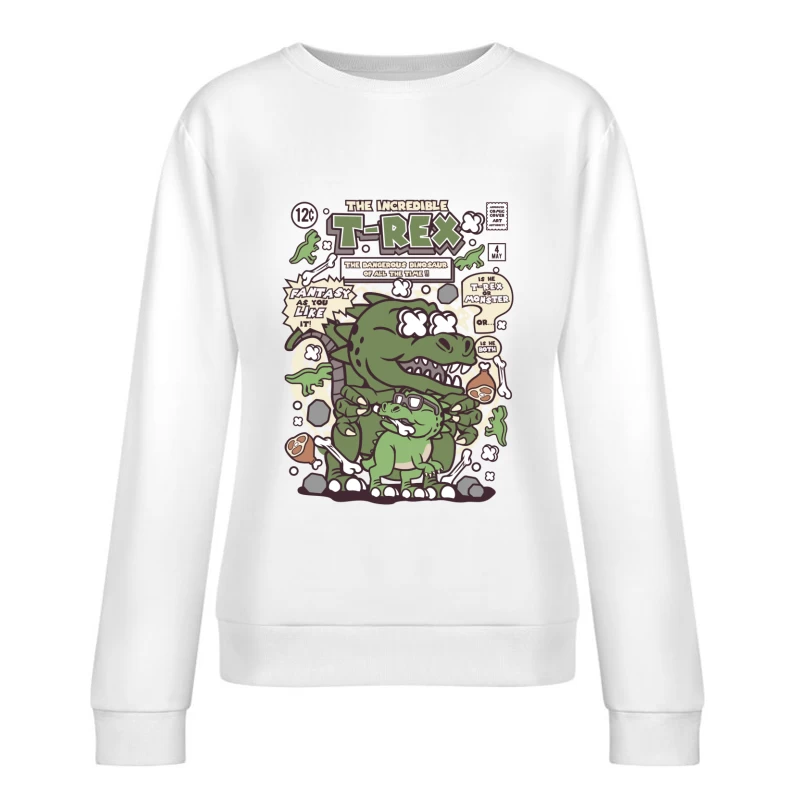 La BD du dangereux dinosaure T-Rex Femme Sweat-shirt à enfiler