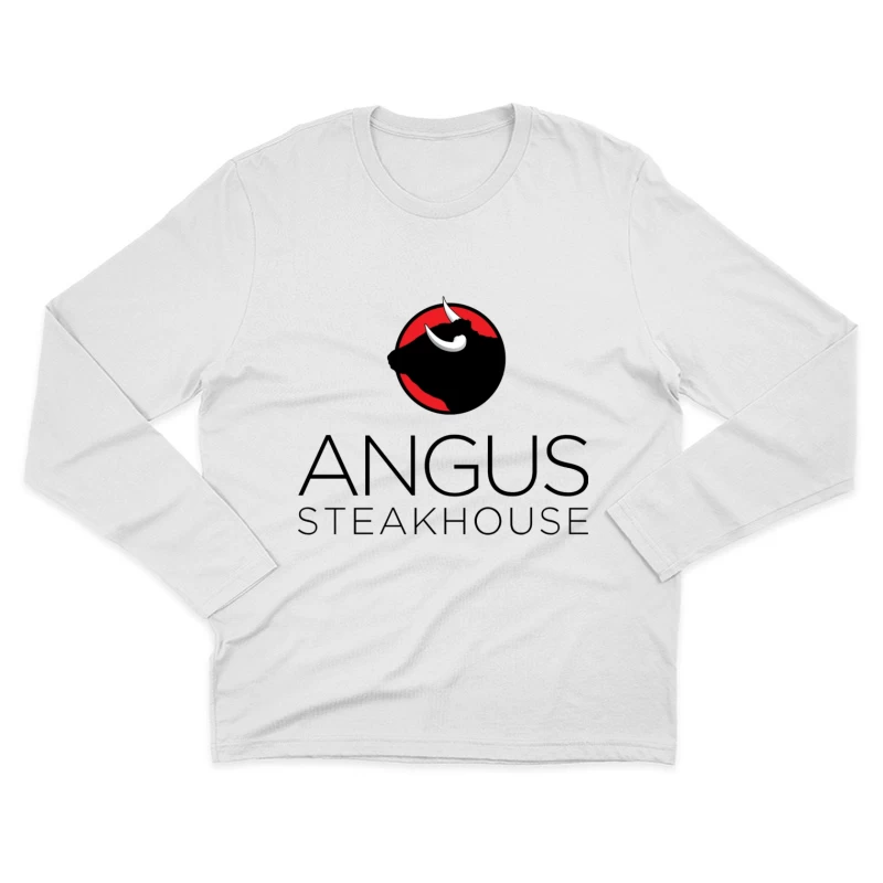 Angus Steakhouse Modern Logo with Bull Silhouette Male Long Sleeve T-Shirt