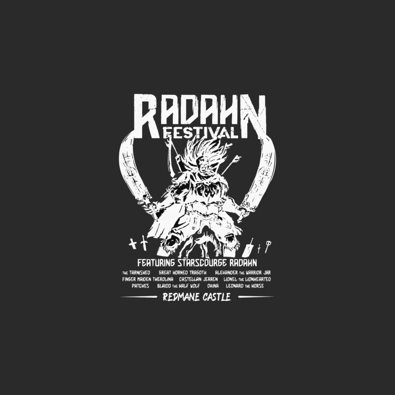 Black and White Manga-Style Festival Poster for Radahn Event Baseball Cap