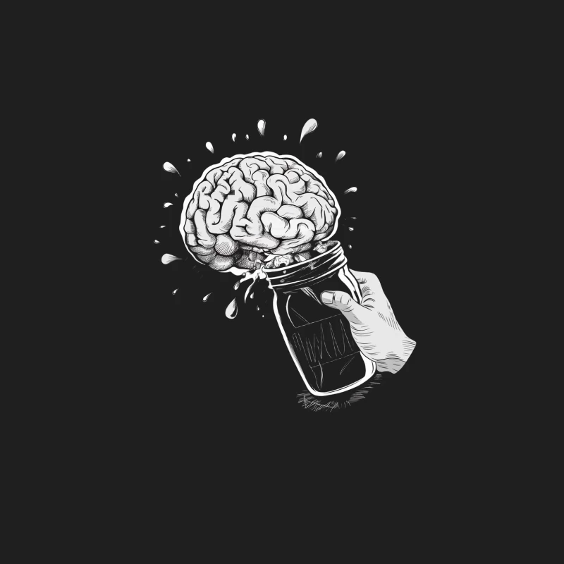 brain jar hand sketch creativity imagination concept art surreal Male Tank Top