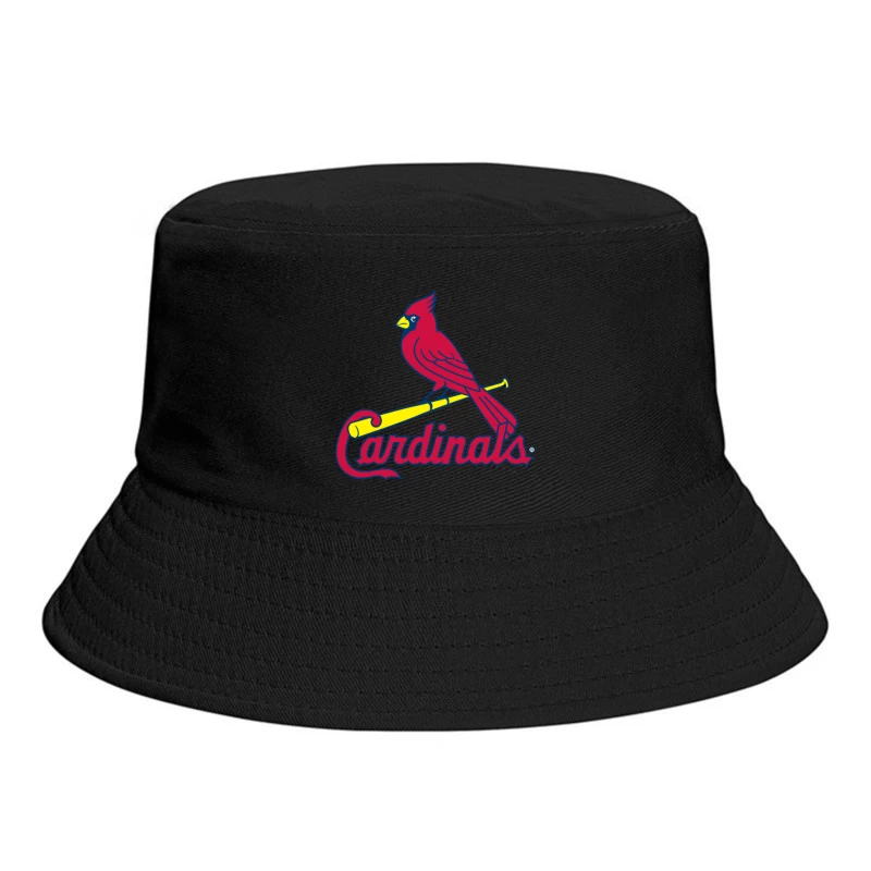 St. Louis Cardinals MLB Team Logo with Red Cardinal Mascot Bucket Hat