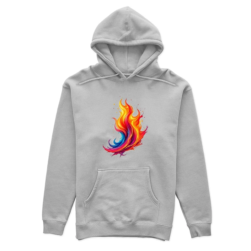 Vibrant Rainbow Flame Abstract Art Female Pullover Hoodie