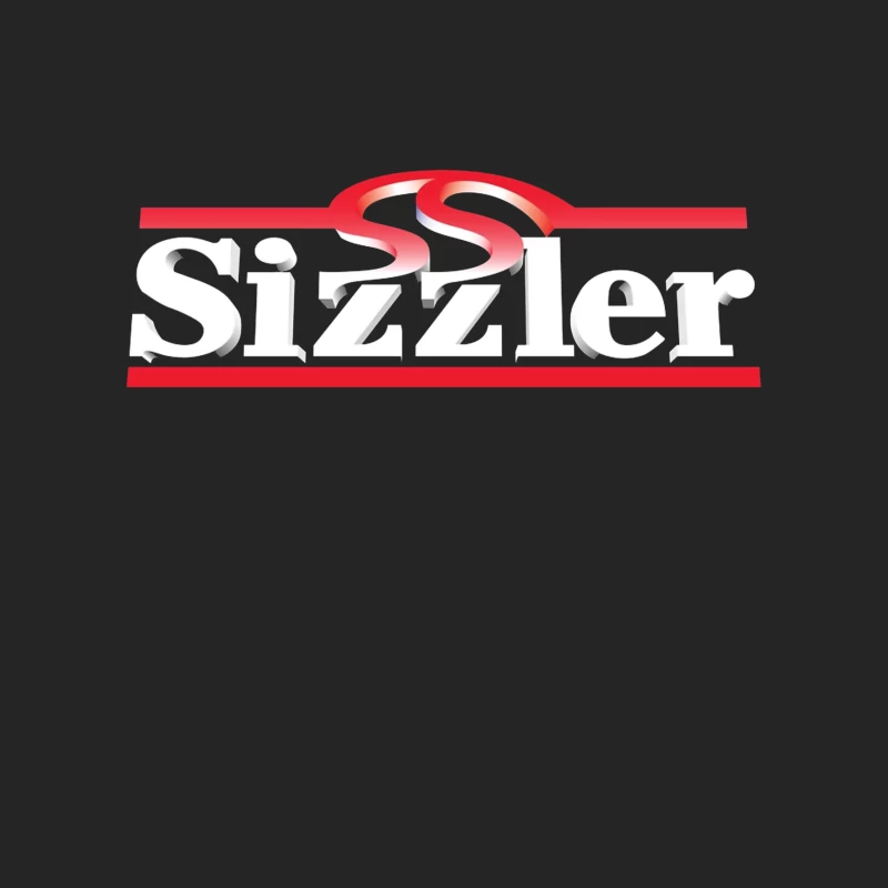 Sizzler Restaurant Chain Logo Design in Red and White Male Pullover Sweatshirt