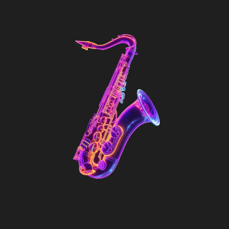 Vibrant Neon Saxophone: Jazz Instrument in Abstract Art Male Tank Top