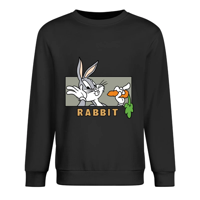 Comic-Hase mit Karotte Herren Pullover Sweatshirt