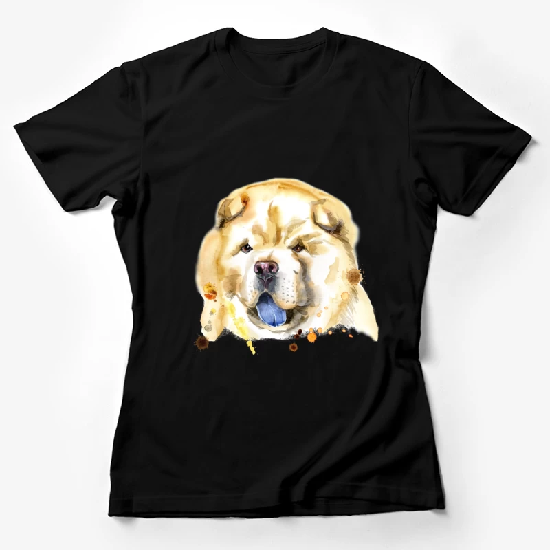 Portrait artistique de chien au pelage doré Femme T-Shirt