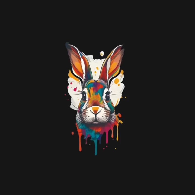 Bunte Kaninchenkunst mit Aquarelleffekten Herren Langarm T-Shirt
