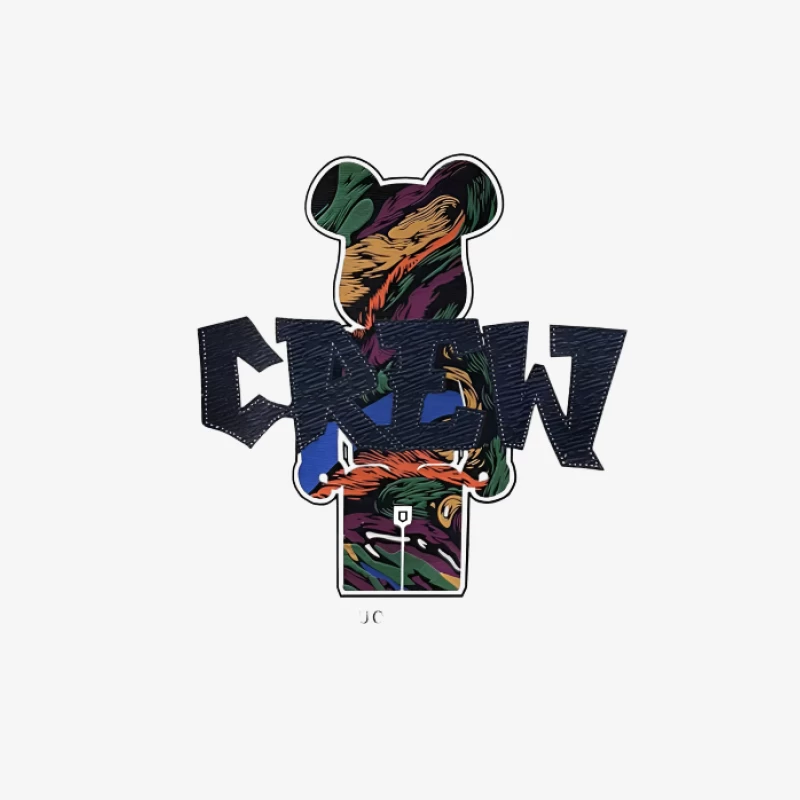 Bunter CREW Bär Illustration Herren Pullover Sweatshirt