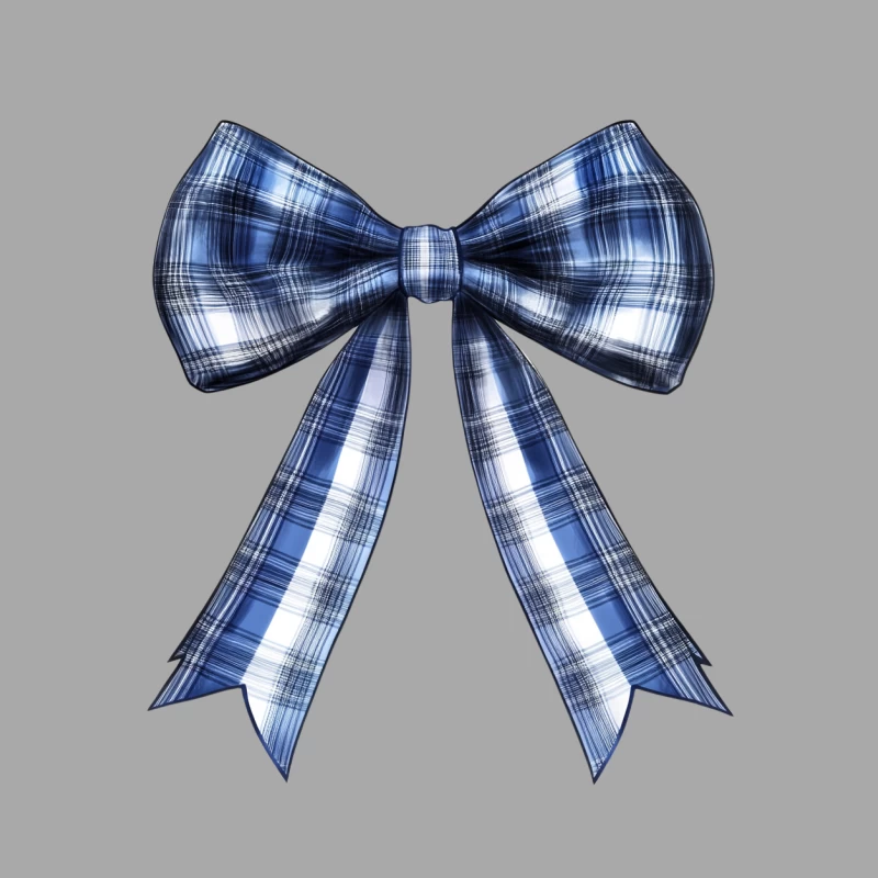 Plaid Blue and White Bow Tie Accessory Female Pullover Hoodie