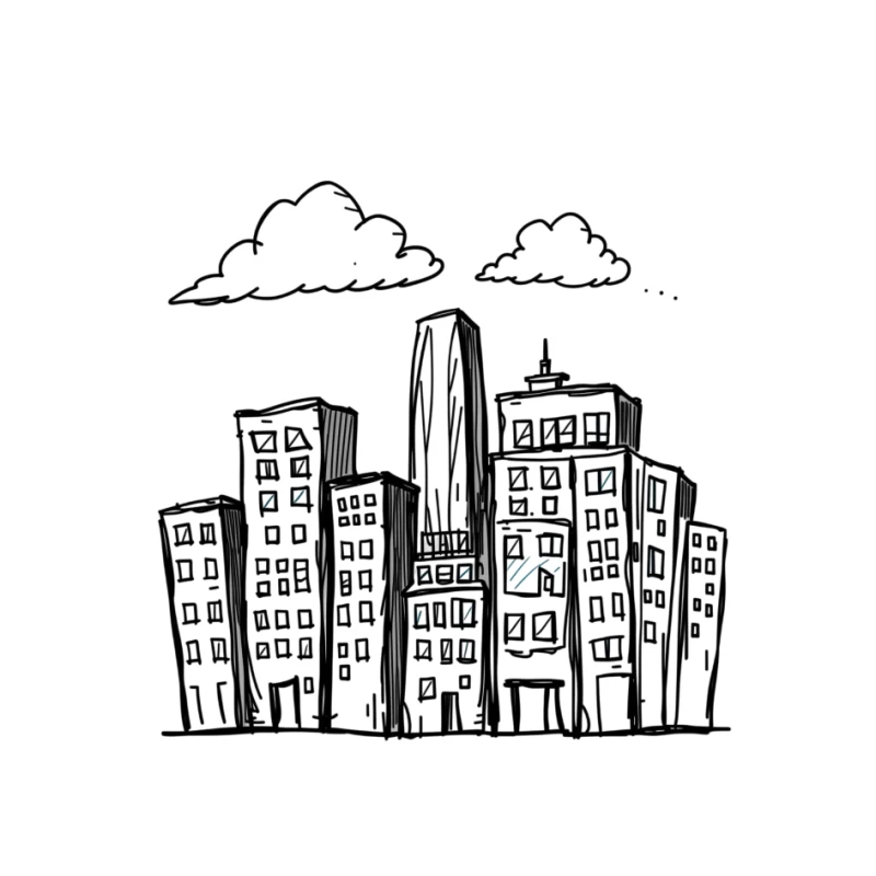 Cityscape at Night Pin