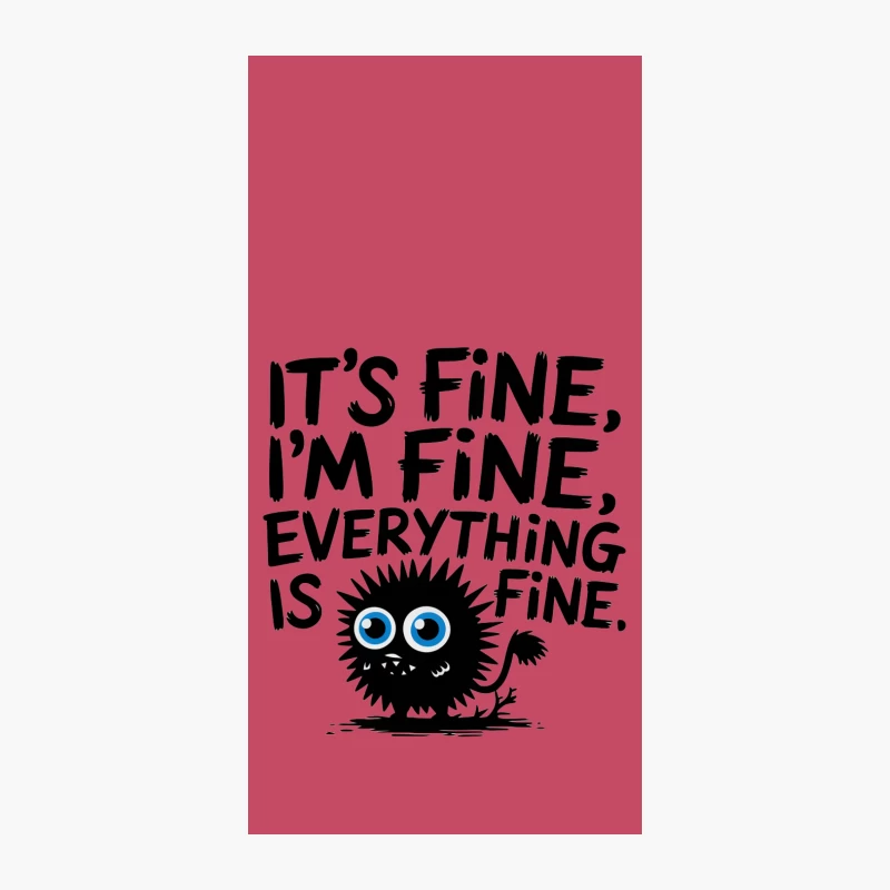 Ironic Motivational Quote with Cute Monster iPhone Case