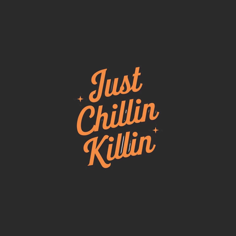 Retro Orange Typography: "Just Chillin Killin" Slogan Baseball Cap